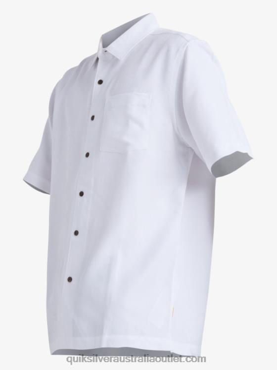 Quiksilver Men Waterman Manele Bay Short Sleeve Shirt H2N4B799 white