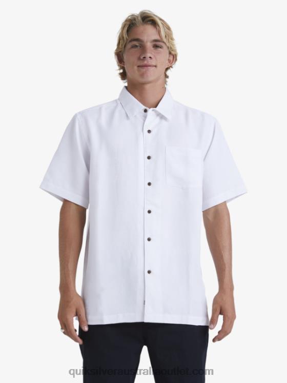Quiksilver Men Waterman Manele Bay Short Sleeve Shirt H2N4B799 white