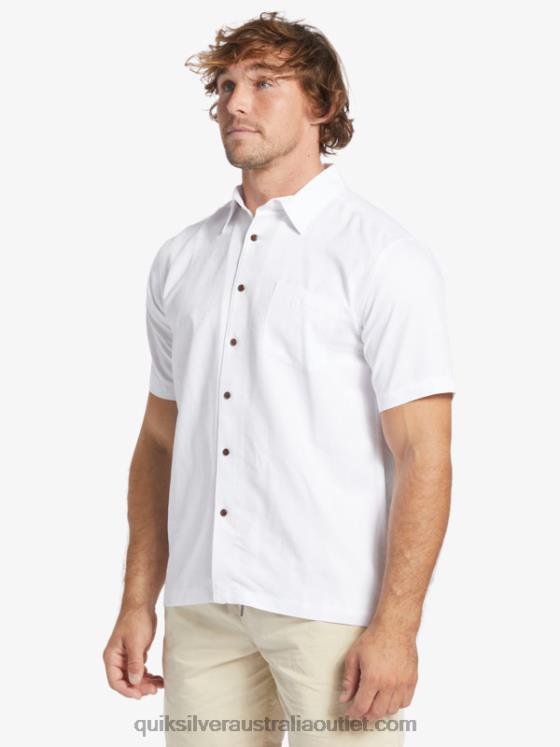 Quiksilver Men Waterman Manele Bay Short Sleeve Shirt H2N4B799 white