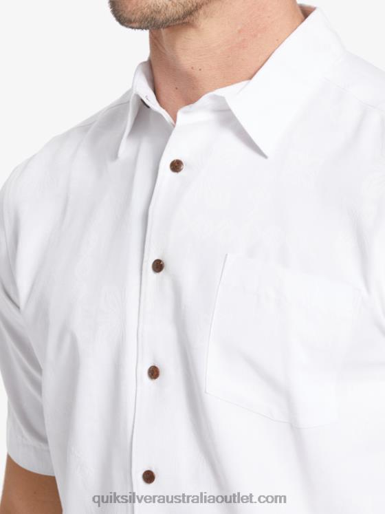 Quiksilver Men Waterman Manele Bay Short Sleeve Shirt H2N4B799 white