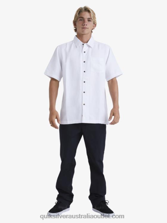 Quiksilver Men Waterman Manele Bay Short Sleeve Shirt H2N4B799 white