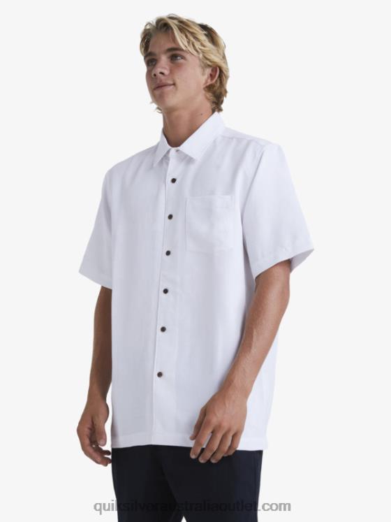 Quiksilver Men Waterman Manele Bay Short Sleeve Shirt H2N4B799 white
