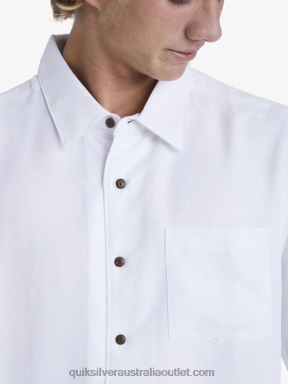 Quiksilver Men Waterman Manele Bay Short Sleeve Shirt H2N4B799 white