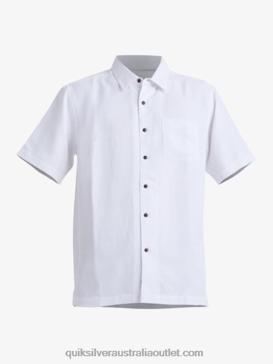 Quiksilver Men Waterman Manele Bay Short Sleeve Shirt H2N4B799 white