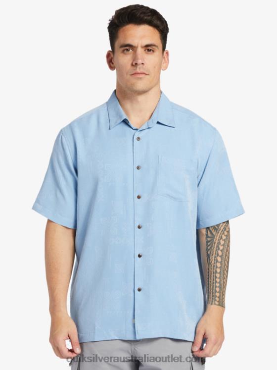 Quiksilver Men Waterman Manele Bay Short Sleeve Shirt H2N4B800 dusk blue