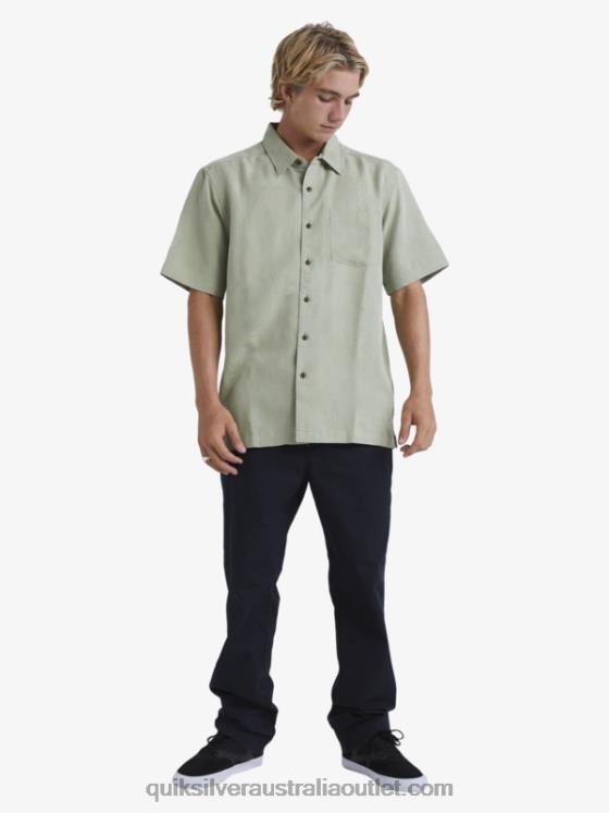 Quiksilver Men Waterman Manele Bay Short Sleeve Shirt H2N4B801 tea