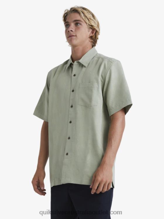 Quiksilver Men Waterman Manele Bay Short Sleeve Shirt H2N4B801 tea