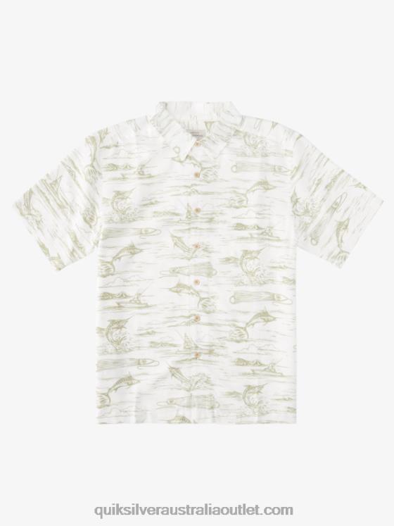 Quiksilver Men Waterman Marlin Jig Hawaiian Shirt H2N4B899 tea marlin jig
