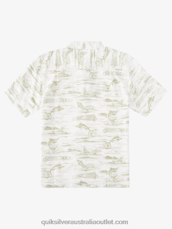 Quiksilver Men Waterman Marlin Jig Hawaiian Shirt H2N4B899 tea marlin jig