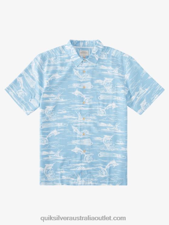 Quiksilver Men Waterman Marlin Jig Hawaiian Shirt H2N4B900 dusk blue marlin jig