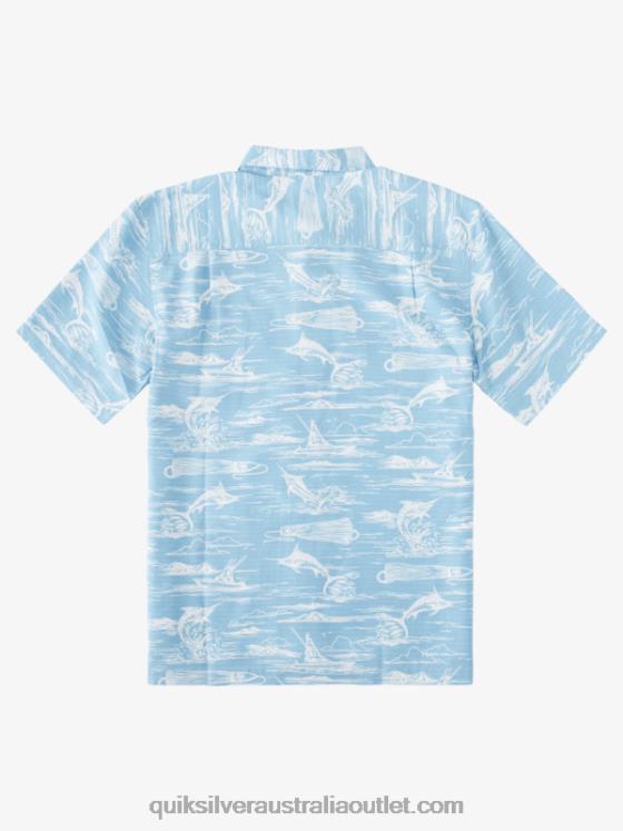 Quiksilver Men Waterman Marlin Jig Hawaiian Shirt H2N4B900 dusk blue marlin jig