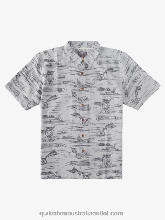 Quiksilver Men Waterman Marlin Jig Hawaiian Shirt H2N4B901 black marlin jig