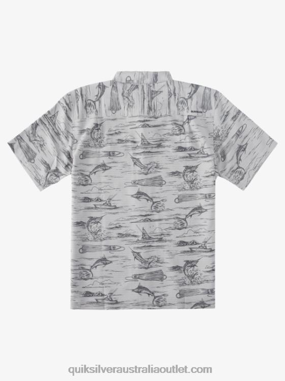Quiksilver Men Waterman Marlin Jig Hawaiian Shirt H2N4B901 black marlin jig