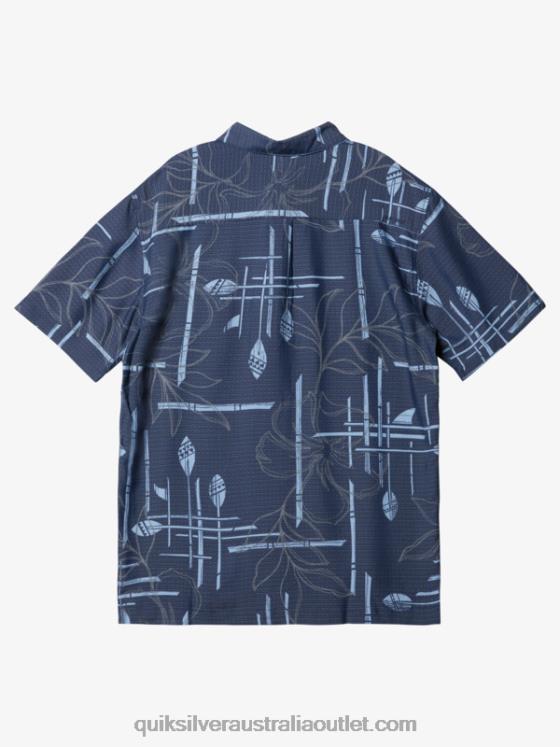 Quiksilver Men Waterman Paddle Out Short Sleeve Shirt H2N4B1415 navy blazer