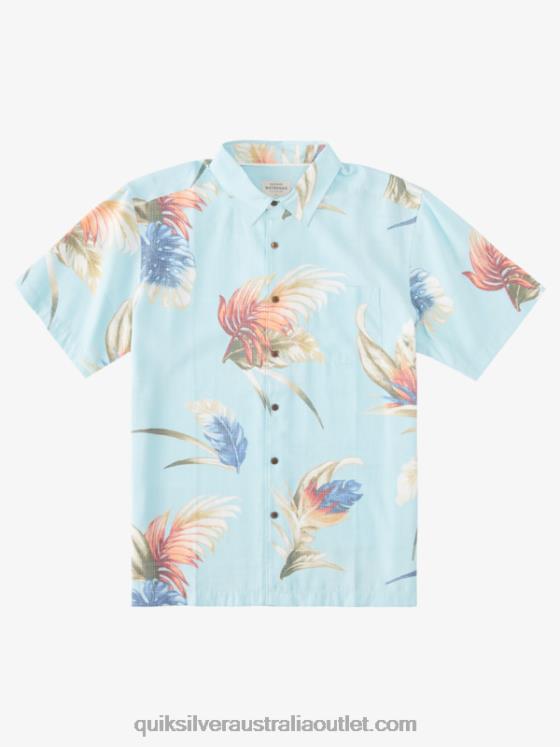 Quiksilver Men Waterman Rainbow Floral Short Sleeve Shirt H2N4B825 aquatic rainbow floral
