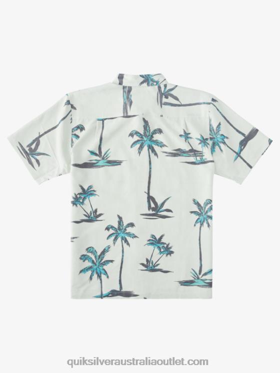 Quiksilver Men Waterman Sea Breezer Short Sleeve Hawaiian Shirt H2N4B1500 subtle green sea breezer