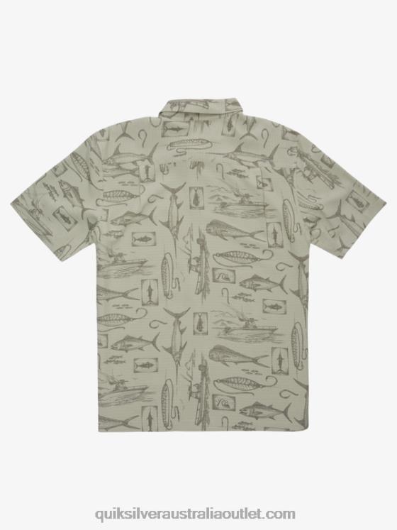 Quiksilver Men Waterman Slack Line Short Sleeve Shirt H2N4B1217 tea slack line