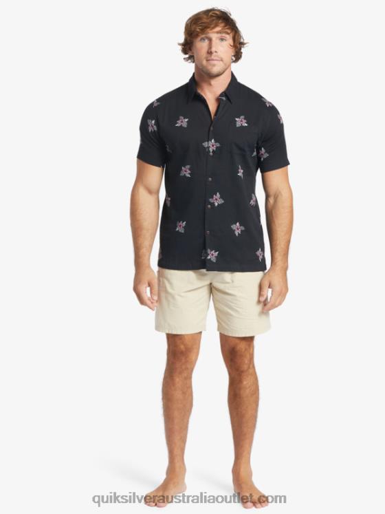 Quiksilver Men Waterman Small Pedals Short Sleeve Shirt H2N4B424 black small pedals