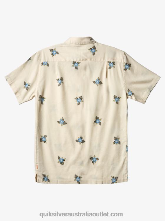Quiksilver Men Waterman Small Pedals Short Sleeve Shirt H2N4B425 antique white small pedals