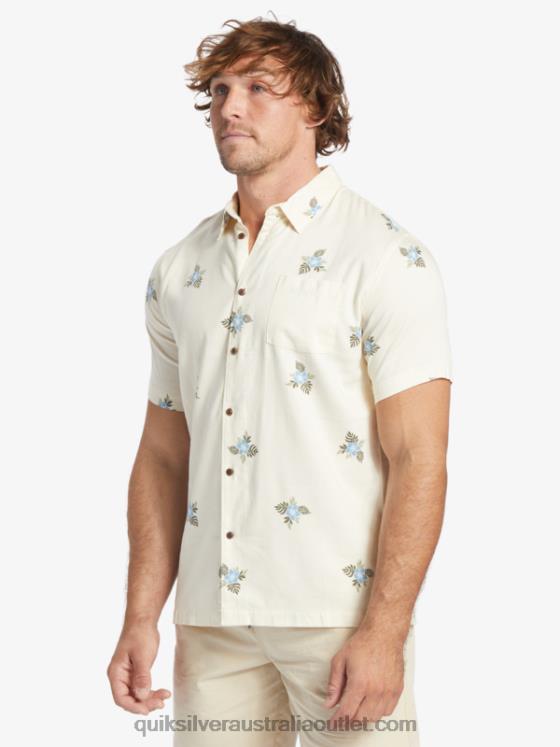 Quiksilver Men Waterman Small Pedals Short Sleeve Shirt H2N4B425 antique white small pedals