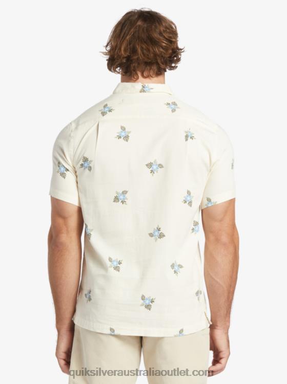 Quiksilver Men Waterman Small Pedals Short Sleeve Shirt H2N4B425 antique white small pedals
