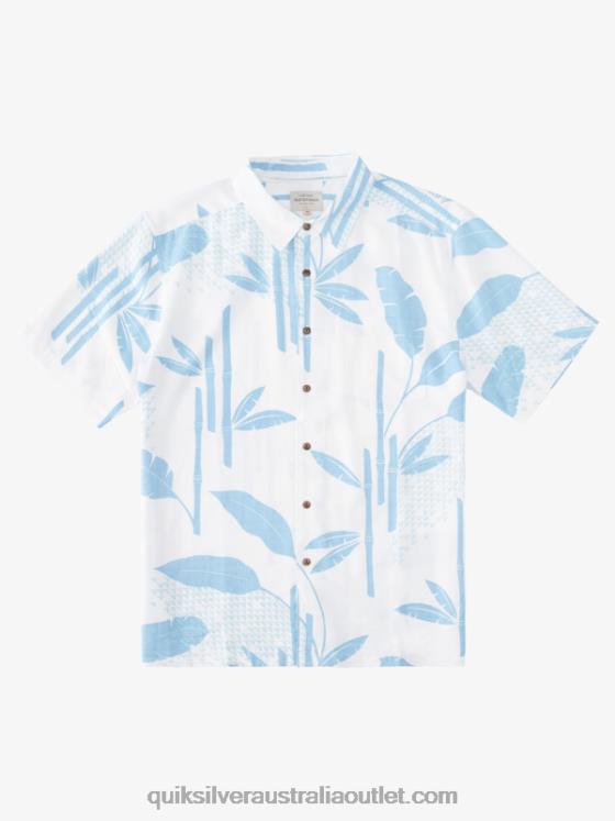 Quiksilver Men Waterman Surf Riff Short Sleeve Shirt H2N4B837 dusk blue surf riff