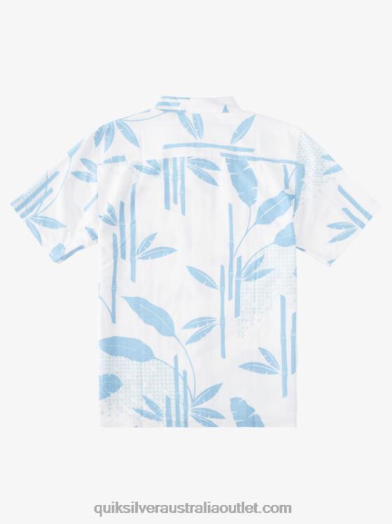 Quiksilver Men Waterman Surf Riff Short Sleeve Shirt H2N4B837 dusk blue surf riff