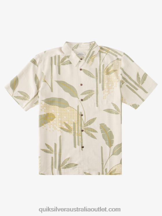 Quiksilver Men Waterman Surf Riff Short Sleeve Shirt H2N4B838 brown rice surf riff