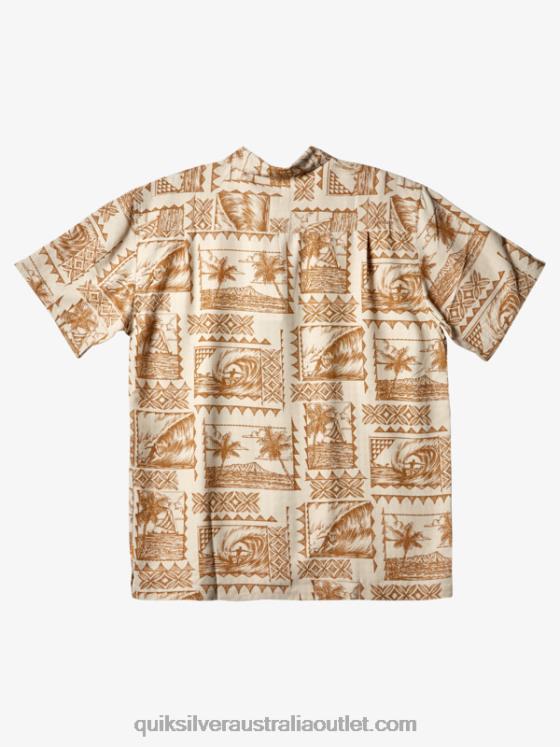 Quiksilver Men Waterman Surf Trippers Short Sleeve Shirt H2N4B432 brown rice surf trippers