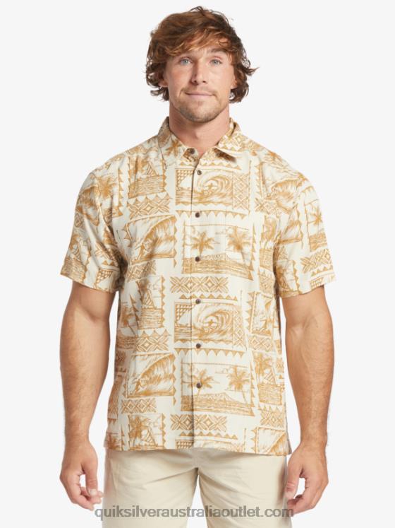 Quiksilver Men Waterman Surf Trippers Short Sleeve Shirt H2N4B432 brown rice surf trippers