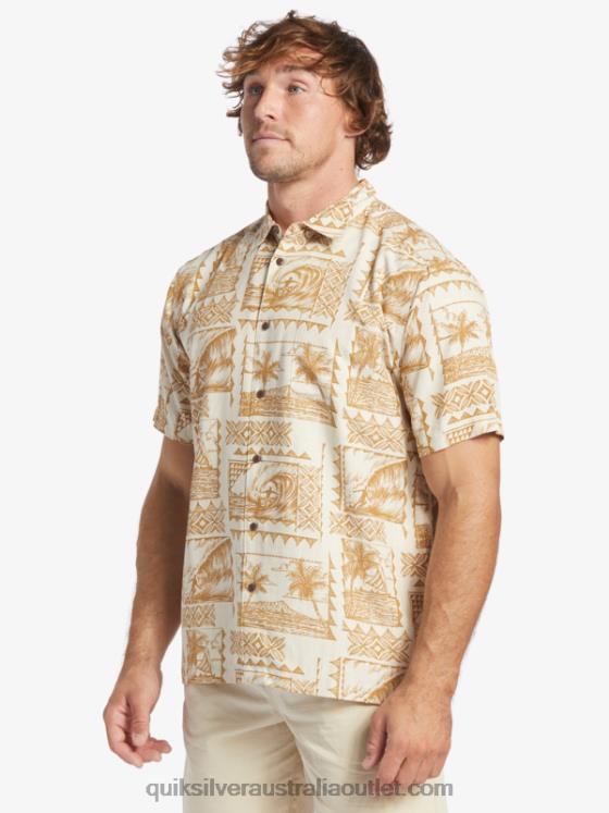 Quiksilver Men Waterman Surf Trippers Short Sleeve Shirt H2N4B432 brown rice surf trippers