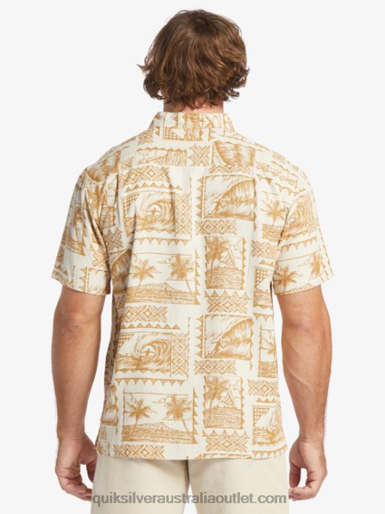 Quiksilver Men Waterman Surf Trippers Short Sleeve Shirt H2N4B432 brown rice surf trippers