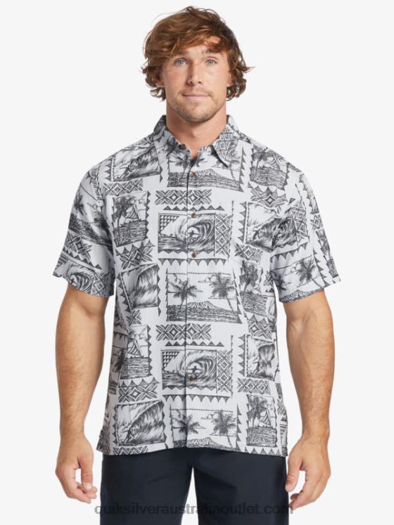 Quiksilver Men Waterman Surf Trippers Short Sleeve Shirt H2N4B433 black surf trippers