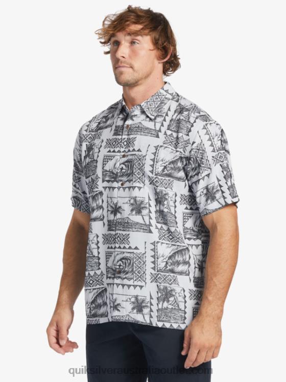 Quiksilver Men Waterman Surf Trippers Short Sleeve Shirt H2N4B433 black surf trippers