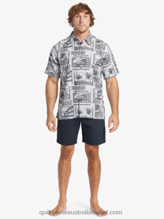 Quiksilver Men Waterman Surf Trippers Short Sleeve Shirt H2N4B433 black surf trippers