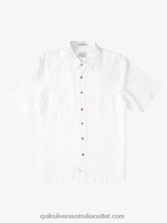 Quiksilver Men Waterman Tahiti Palms Premium Anti-Wrinkle Shirt H2N4B867 white