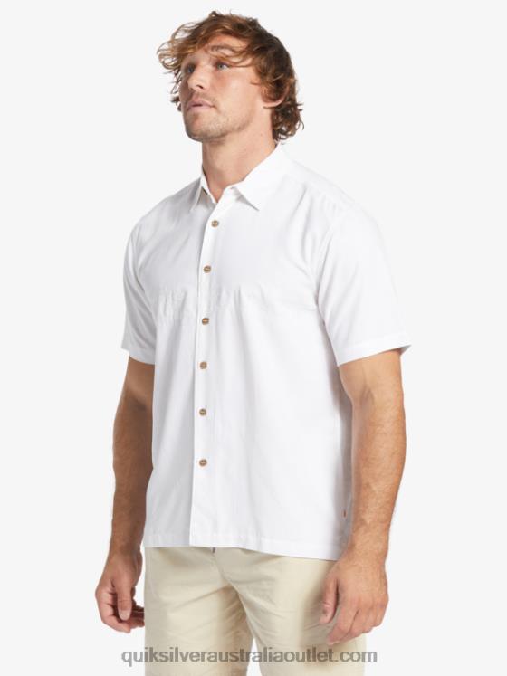 Quiksilver Men Waterman Tahiti Palms Premium Anti-Wrinkle Shirt H2N4B867 white