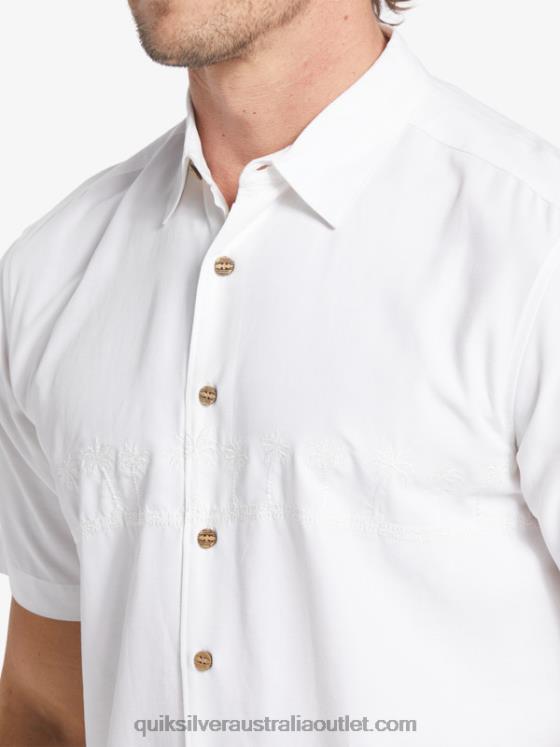 Quiksilver Men Waterman Tahiti Palms Premium Anti-Wrinkle Shirt H2N4B867 white