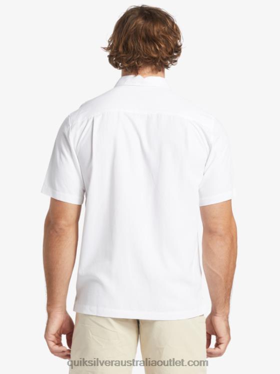 Quiksilver Men Waterman Tahiti Palms Premium Anti-Wrinkle Shirt H2N4B867 white