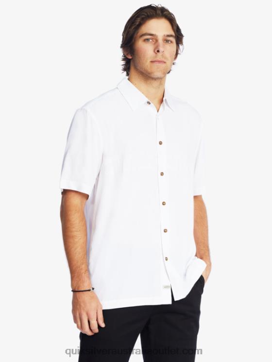 Quiksilver Men Waterman Tahiti Palms Premium Anti-Wrinkle Shirt H2N4B867 white