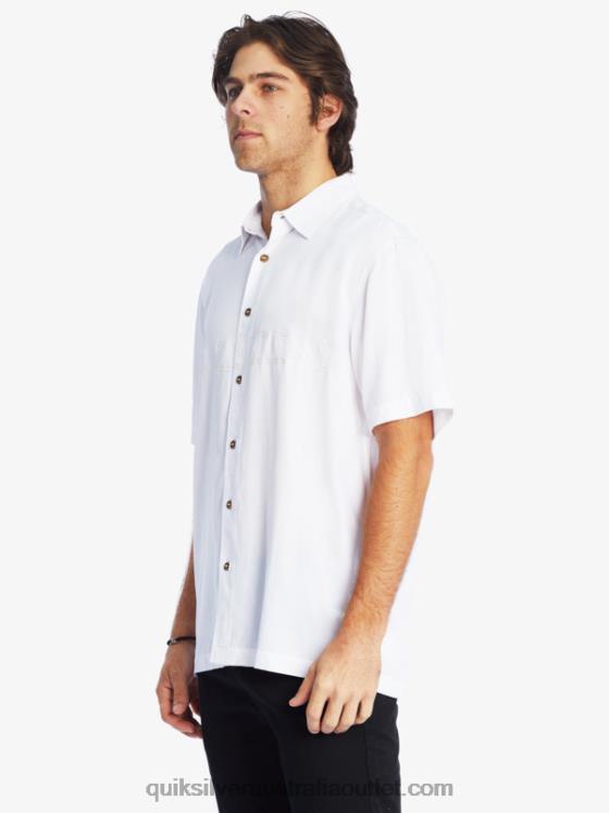Quiksilver Men Waterman Tahiti Palms Premium Anti-Wrinkle Shirt H2N4B867 white