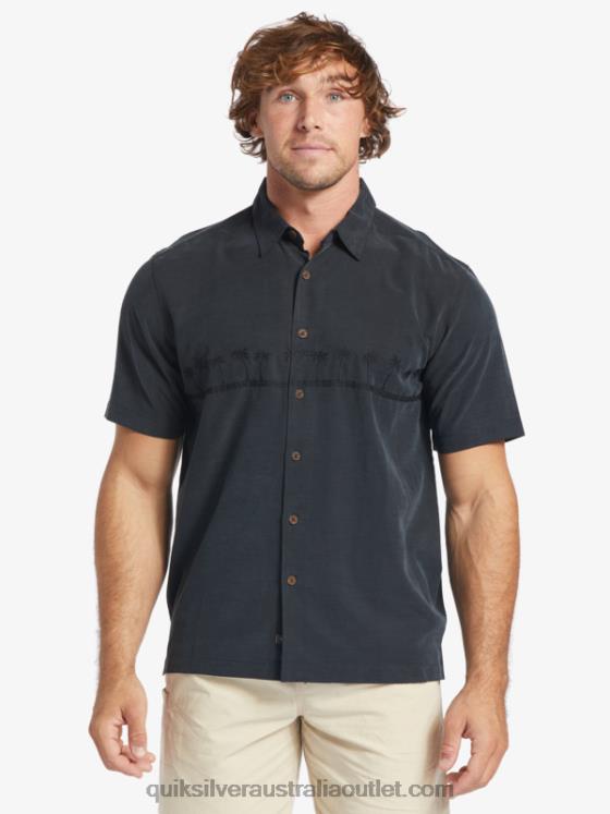 Quiksilver Men Waterman Tahiti Palms Premium Anti-Wrinkle Shirt H2N4B868 black