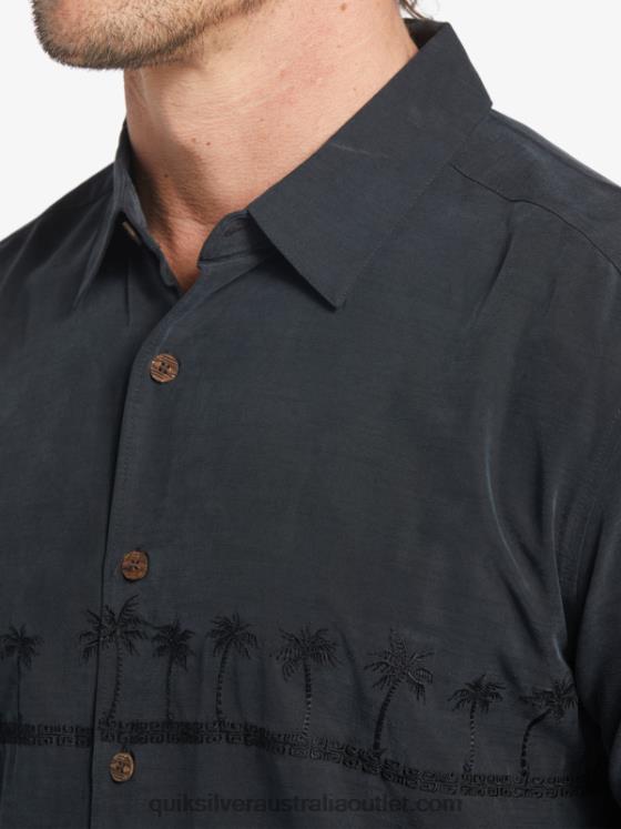 Quiksilver Men Waterman Tahiti Palms Premium Anti-Wrinkle Shirt H2N4B868 black