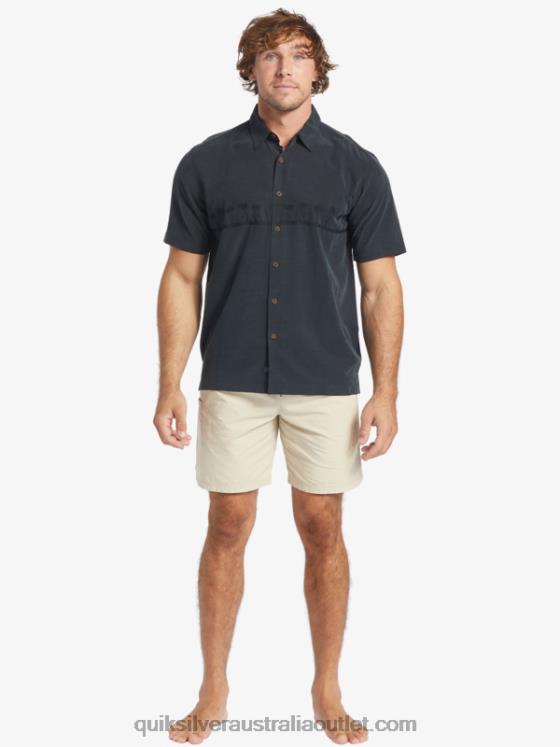 Quiksilver Men Waterman Tahiti Palms Premium Anti-Wrinkle Shirt H2N4B868 black