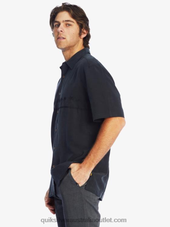 Quiksilver Men Waterman Tahiti Palms Premium Anti-Wrinkle Shirt H2N4B868 black