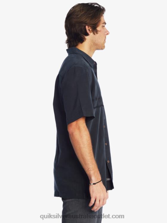 Quiksilver Men Waterman Tahiti Palms Premium Anti-Wrinkle Shirt H2N4B868 black
