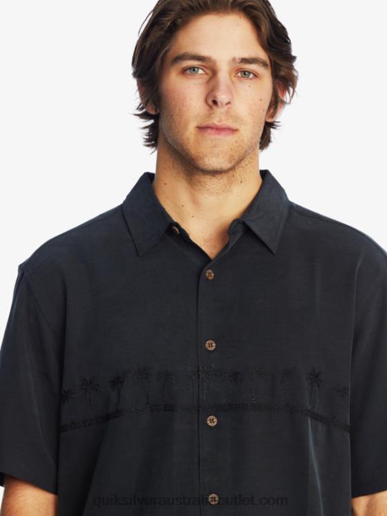 Quiksilver Men Waterman Tahiti Palms Premium Anti-Wrinkle Shirt H2N4B868 black