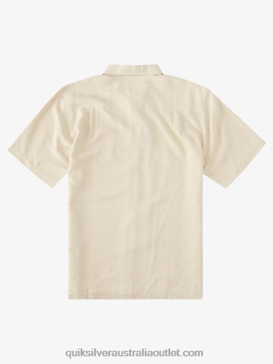 Quiksilver Men Waterman Tahiti Palms Premium Anti-Wrinkle Shirt H2N4B869 brown rice