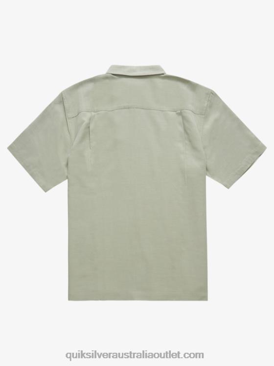 Quiksilver Men Waterman Tahiti Palms Premium Anti-Wrinkle Shirt H2N4B871 tea