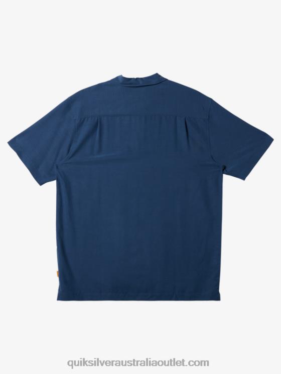 Quiksilver Men Waterman Tahiti Palms Premium Anti-Wrinkle Shirt H2N4B872 ensign blue